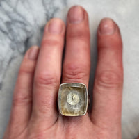Marcasite in Quartz Ring